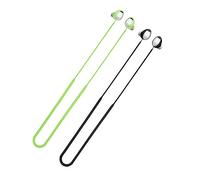 kwmobile 2X Sangle Compatible avec Samsung Galaxy Buds2 Pro - Sangle en Silicone pour écouteurs sans Fil Noir-Vert Fuchsia