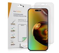 kwmobile 3X Film Protection Compatible avec Apple iPhone 16 Pro - 3X Film de Protection d'Écran Mat pour Téléphone en Plastique