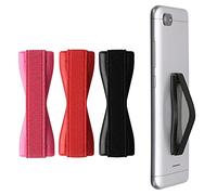 kwmobile 3X Support Doigt Smartphone - Accessoire Doigt pour téléphone Portable - Sangle poignée Dos Smartphone - Noir-Rouge-Rouge foncé