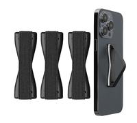 kwmobile 3X Support Doigt Smartphone - Accessoire Doigt pour téléphone Portable - Sangle poignée Dos Smartphone - Gris foncé-Gris foncé-Gris foncé