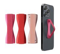kwmobile 3X Support Doigt Smartphone - Accessoire Doigt pour téléphone Portable - Sangle poignée Dos Smartphone - Or Rose métallique-Rose métallique-Rouge foncé métallique