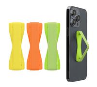 kwmobile 3X Support Doigt Smartphone - Accessoire Doigt pour téléphone Portable - Sangle poignée Dos Smartphone - Vert Clair-Jaune-Orange
