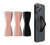 kwmobile 3X Support Doigt Smartphone - Accessoire Doigt pour téléphone Portable - Sangle poignée Dos Smartphone - Or Rose-Or Rose-Gris foncé