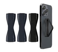 kwmobile 3X Support Doigt Smartphone - Accessoire Doigt pour téléphone Portable - Sangle poignée Dos Smartphone - Metallic Zodiac Blue-Metallic Zodiac Blue-Noir