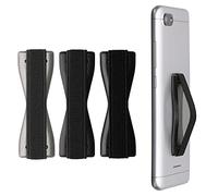 kwmobile 3X Support Doigt Smartphone - Accessoire Doigt pour téléphone Portable - Sangle poignée Dos Smartphone - Noir-Gris-Gris foncé