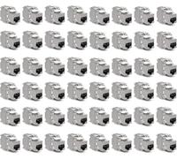 kwmobile 48x Module Keystone Catégorie 6A - 48 Modules de Brassage pour Branchement Câble RJ45 Raccord Blindé - Connexion à Panneau de Brassage