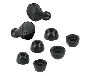 kwmobile 6X Embout Compatible avec Jabra Elite 75t /65t / Active - Embouts de Rechange en Mousse pour Écouteurs - 3 Tailles S M L - Noir