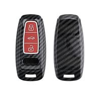 kwmobile Accessoire e Voiture Compatible avec Audi A6 A7 A8 Q7 Q8 Keyless 3 Boutons - Coque de Protection étui Souple en Plastique avec Silicone à l'intérieur - Rouge-Noir
