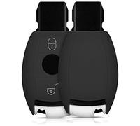 kwmobile Accessoire e Voiture Compatible avec Mercedes Benz (Keyless Go Uniquement) 2-Bouton - Coque en Silicone Souple pour Clef de Voiture Noir