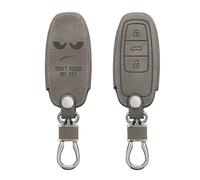 kwmobile Accessoire Clef de Voiture Compatible avec Audi A6 A7 A8 Q7 Q8 Keyless 3-Bouton - Coque de e Voiture en Nubuck - Don't Touch My Key Gris