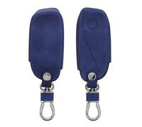 kwmobile Accessoire Clef de Voiture Compatible avec BMW 4-Boutons X7 X1 U11 IX ix1 Série 7 G07 I7 e Voiture - Coque de e Voiture en Nubuck - Bleu foncé