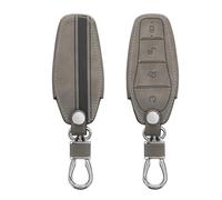 kwmobile Accessoire Clef de Voiture Compatible avec BYD Atto 3 / Sealion/Han/Tang/Dolphin/Seal - Coque de e Voiture en Nubuck - Bande de Couleur Gris