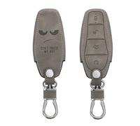 kwmobile Accessoire Clef de Voiture Compatible avec BYD Atto 3 / Sealion/Han/Tang/Dolphin/Seal - Coque de Clé de Voiture en Nubuck - Don't Touch My Key Gris