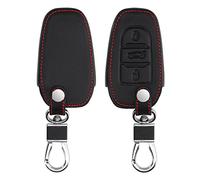 kwmobile Accessoire Clef de Voiture Compatible avec Peugeot Citroen Smartkey (Keyless Go Uniquement) 3-Bouton - Coque de e Voiture en Simili Cuir - Noir