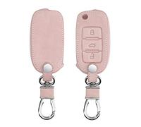 kwmobile Accessoire Clef de Voiture Compatible avec VW Skoda Seat 3-Bouton - Coque de clé de Voiture en Simili Cuir - Or Rose