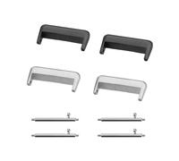 kwmobile Adaptateur de bracelet compatible avec Huawei Band 7 adaptateur bracelet - 4x connecteur 16 mm largeur - argenté-noir