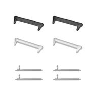 kwmobile Adaptateur de bracelet compatible avec Xiaomi Smart Band 8 Pro/Band 9 Pro/Redmi Watch 5 / Redmi Watch 4 adaptateur bracelet - 4x connecteur 20 mm largeur - argenté-noir