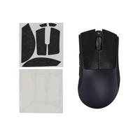 kwmobile Bande Antidérapante Compatible avec Razer DeathAdder V3 Pro Bande Antidérapante - Bande en Similicuir pour Souris Gaming - Noir-Blanc