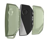 kwmobile Boitier e Voiture Compatible avec BMW 4-Boutons X7 X1 U11 IX ix1 Série 7 G07 I7 e Voiture Coque - Coque de Protection en TPU Souple pour Cle de Voiture - Vert-Transparent