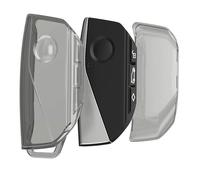 kwmobile Boitier e Voiture Compatible avec BMW 4-Boutons X7 X1 U11 IX ix1 Série 7 G07 I7 e Voiture Coque - Coque de Protection en TPU Souple pour Cle de Voiture - Noir-Transparent