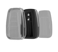 kwmobile Boitier e Voiture Compatible avec Toyota 2-Bouton Smart Key Coque - Coque de Protection en TPU Souple pour Cle de Voiture - Noir-Transparent