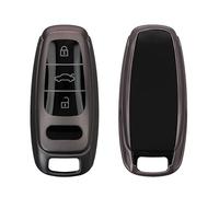 kwmobile Boitier Clef Voiture Compatible avec Audi A6 A7 A8 Q7 Q8 Keyless 3-Bouton - Coque en Silicone de Clef de Voiture - Étui de Protection Noir Mat-Noir