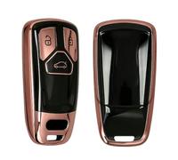 kwmobile Boitier Clef Voiture Compatible avec Audi Smart Key 3 Boutons (Keyless Go) - Coque en Silicone de Clef de Voiture - Étui de Protection Or rosé Haute Brillance