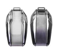 kwmobile Boitier Clef Voiture Compatible avec BMW avec écran - Coque en Silicone de Clef de Voiture - Étui de Protection Gris foncé-argenté