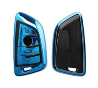 kwmobile Boitier Clef Voiture Compatible avec BMW Smart Key 3-Bouton - Coque en Silicone de Clef de Voiture - Étui de Protection Bleu Haute Brillance