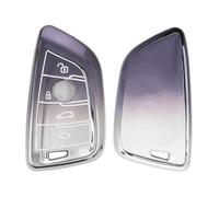 kwmobile Boitier Clef Voiture Compatible avec BMW Smart Key 3-Bouton - Coque en Silicone de Clef de Voiture - Étui de Protection Gris foncé-argenté
