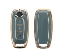 kwmobile Boitier Clef Voiture Compatible avec Nissan 3-Boutons Ariya B6 B9 X-Trail T33 Qashqai - Coque en Silicone de Clef de Voiture - Étui de Protection Bleu-doré