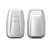 kwmobile Boitier Clef Voiture Compatible avec Toyota 2-Bouton Smart Key - Coque en Silicone de Clef de Voiture - Étui de Protection Mat argenté