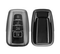 kwmobile Boitier Clef Voiture Compatible avec Toyota 4-Boutons 2018-2024 RAV4 Avalon Camry C-HR Prius - Coque en Silicone de Clef de Voiture - Étui de Protection Noir Mat-Noir