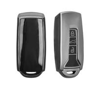 kwmobile Boitier Clef Voiture Compatible avec VW 3 Boutons Touareg EL R-Line e-Hybrid 2019-2025 - Coque en Silicone de Clef de Voiture - Étui de Protection Noir Mat-Noir