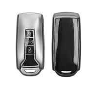 kwmobile Boitier Clef Voiture Compatible avec VW 3-Tasten Touareg EL R-Line e-Hybrid 2019-2025 Autoschlüssel - Coque en Silicone de Clef de Voiture - Étui de Protection Noir Mat-Noir