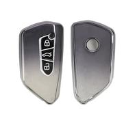 kwmobile Boitier Clef Voiture Compatible avec VW Golf 8 3-Bouton - Coque en Silicone de Clef de Voiture - Étui de Protection Gris foncé-argenté