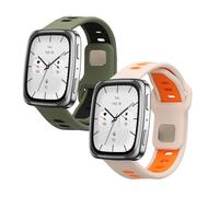 kwmobile Bracelet compatible avec 20mm Amazfit Active 2/2 Square/Active Edge/Bip 3 / GTS 3 4 bracelet - 2x bracelet de rechange en silicone pour fitness tracker