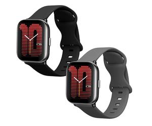 kwmobile Bracelet compatible avec 20mm Amazfit Active 2/2 Square/Active Edge/Bip 3 / GTS 3 4 bracelet - 2x bracelet de rechange en silicone pour fitness tracker