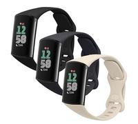 kwmobile Bracelet compatible avec Fitbit Charge 6 / Charge 5 bracelet - 3x bracelet de rechange en silicone pour fitness tracker