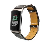 kwmobile Bracelet Compatible avec Fitbit Charge 6 / Charge 5 - Bracelet de Rechange en Cuir Véritable pour Fitness Tracker