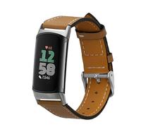 kwmobile Bracelet Compatible avec Fitbit Charge 6 / Charge 5 - Bracelet de Rechange en Cuir Véritable pour Fitness Tracker