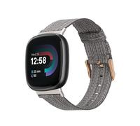 kwmobile Bracelet compatible avec Fitbit Versa 4 / Sense 2 / Versa 3 / Sense bracelet - Bracelet de rechange pour fitness tracker montre connectée en tissu - gris clair