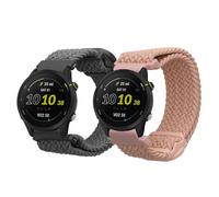 kwmobile Bracelet compatible avec Garmin Forerunner 255/255 Music bracelet - 2x bracelet de rechange en nylon pour fitness tracker - gris-rose ancien