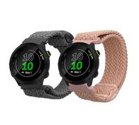 kwmobile Bracelet compatible avec Garmin Forerunner 55 bracelet - 2x bracelet de rechange en nylon pour fitness tracker - gris-rose ancien