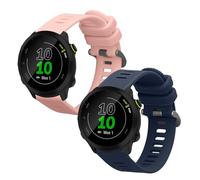 kwmobile Bracelet compatible avec Garmin Forerunner 55 / Forerunner 165/245 / 645/570 42mm bracelet - Bracelet de rechange pour fitness tracker en TPU - bleu foncé-rose ancien