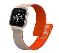 kwmobile Bracelet compatible avec Garmin Venu Sq 2 Music/Sq 2 / Vivoactive 6 / Vivoactive 5 bracelet - Accessoire de rechange pour fitness tracker en silicone - beige-orange