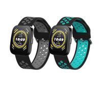 kwmobile Bracelet compatible avec Huami 22mm Amazfit Bip 6 / Bip 5 Unity/Bip 5 / GTS 3 / Balance 2 / Helio Strap bracelet - 2x bracelet de rechange en silicone pour fitness tracker