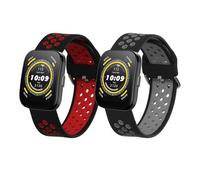 kwmobile Bracelet compatible avec Huami 22mm Amazfit Bip 6 / Bip 5 Unity/Bip 5 / GTS 3 / Balance 2 / Helio Strap bracelet - 2x bracelet de rechange en silicone pour fitness tracker