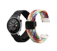 kwmobile Bracelet Compatible avec Huami Amazfit Bip 5 Unity/Amazfit Bip 5 / Amazfit GTR 4 Bracelet - 2X Bracelet de Rechange en Nylon pour Fitness Tracker - Noir-Multicolore