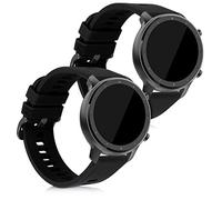 kwmobile Bracelet compatible avec Huami Amazfit GTR (47mm) / GTR 2 / GTR 2e / GTR3 / GTR 3 Pro bracelet - 2x bracelet de rechange en silicone pour fitness tracker